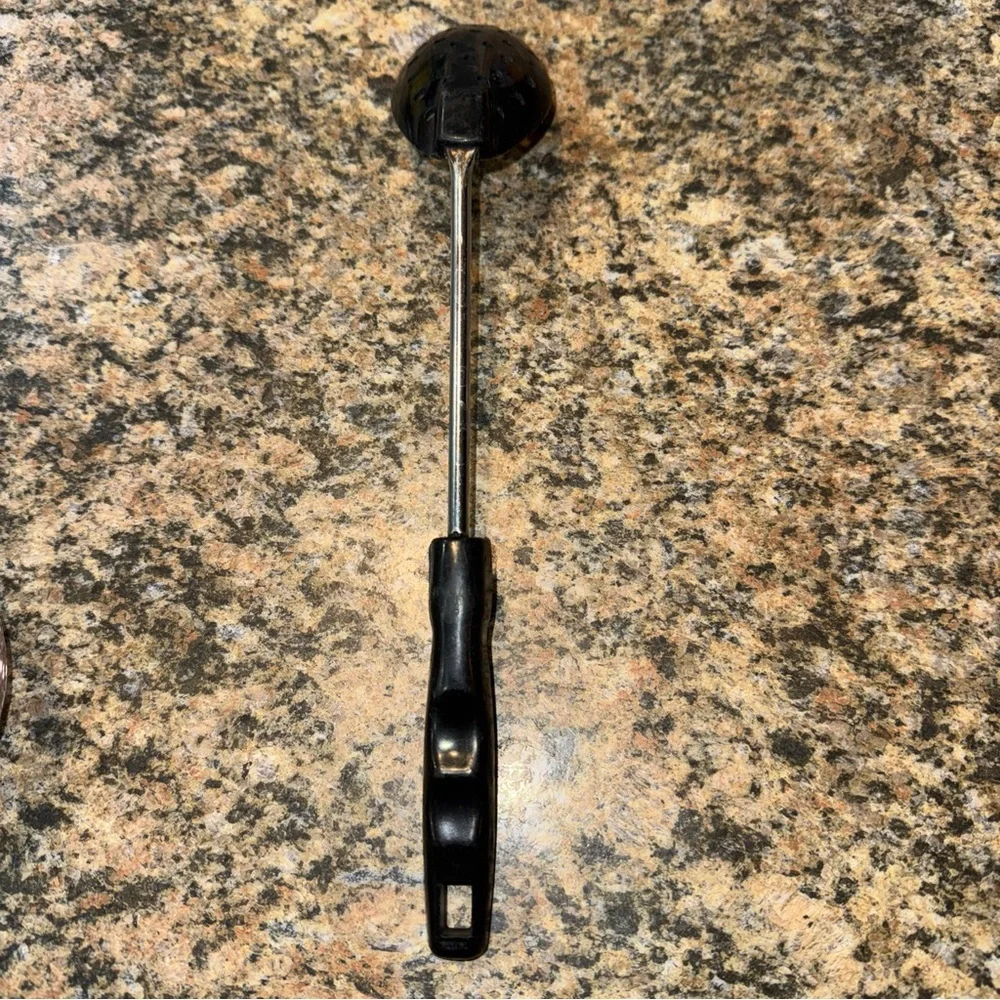Black Nylon Stainless Slotted Spatula Serving Skimmer Spoon Lightweight Plastic